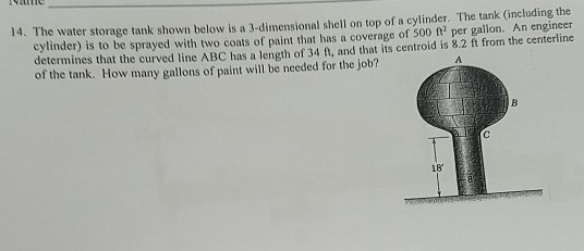 Solved 14. The water storage tank shown below is a | Chegg.com