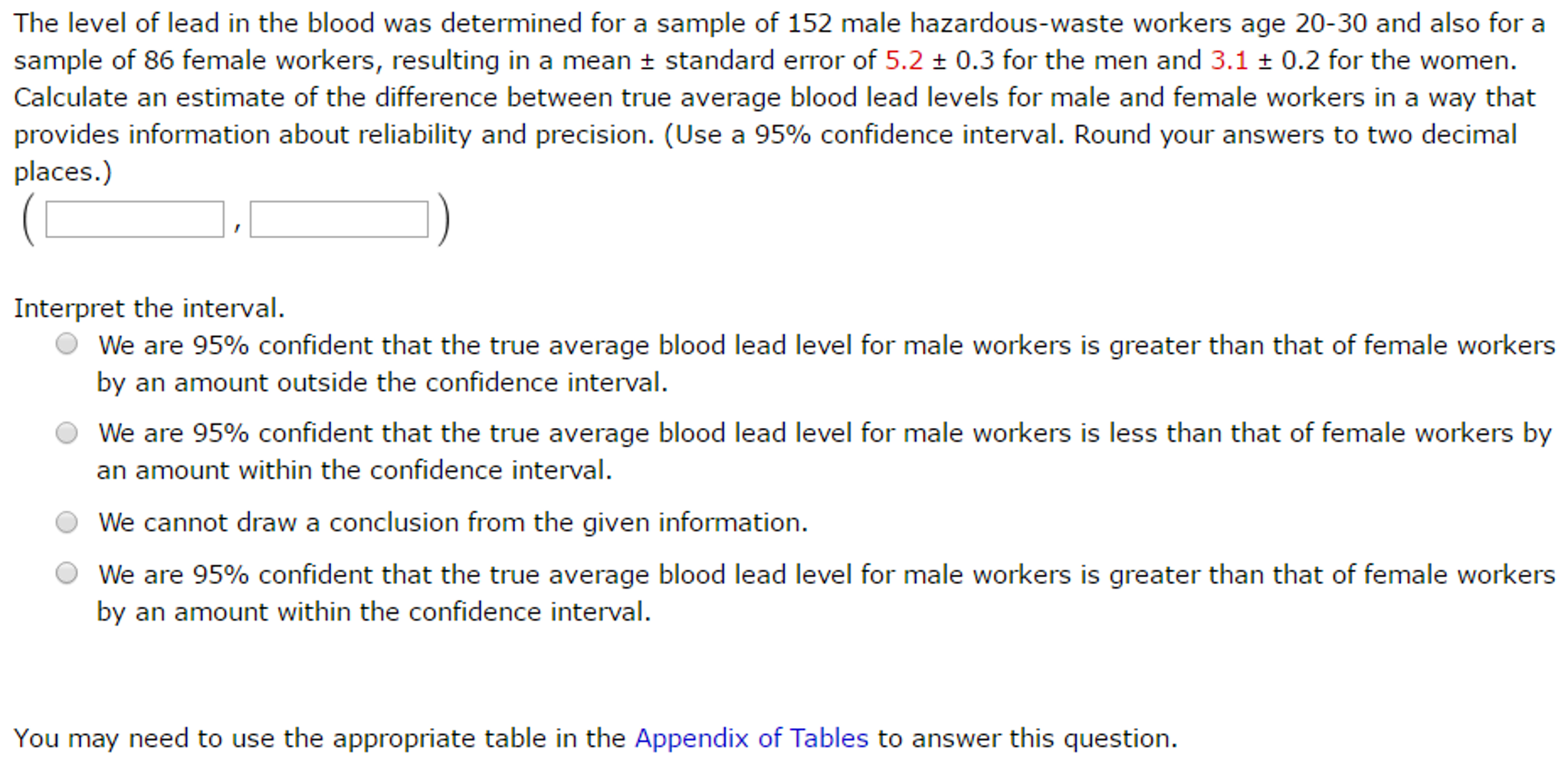 The level of lead in the blood was determined for a | Chegg.com