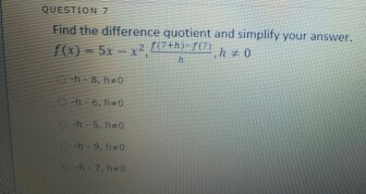 Solved Find the difference quotient and simplify your | Chegg.com