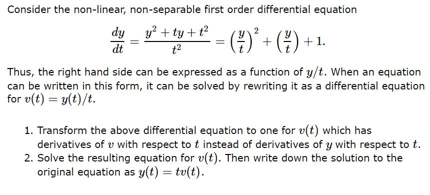 Solved Consider the non-linear, non-separable first order | Chegg.com
