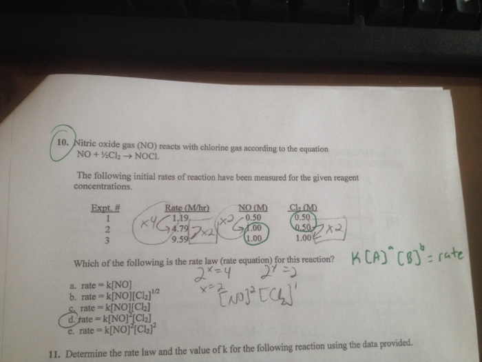 Solved Nitric oxide gas (NO) reacts with chlorine gas
