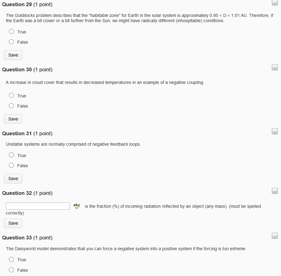 Question 29 (1 point) The Goldilocks problem | Chegg.com