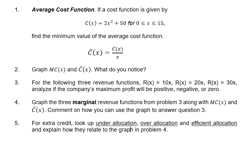 What Is The Average Cost Function