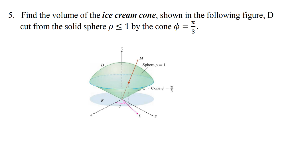 Solved Find The Volume Of The Ice Cream Cone Shown In The