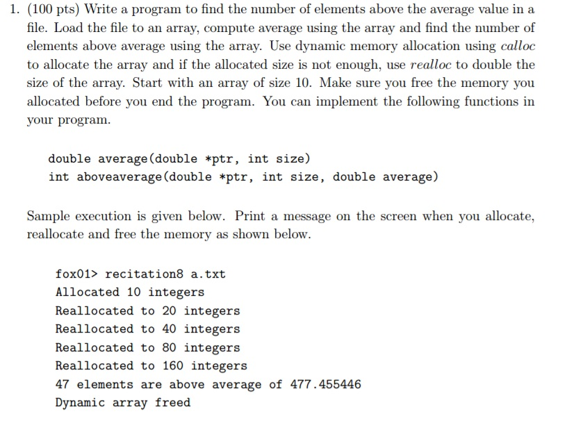 Solved Write a program to find the number of elements above | Chegg.com
