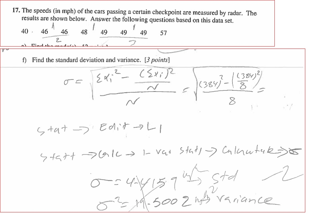 Solved The speeds (in mph) of the cars passing a certain | Chegg.com