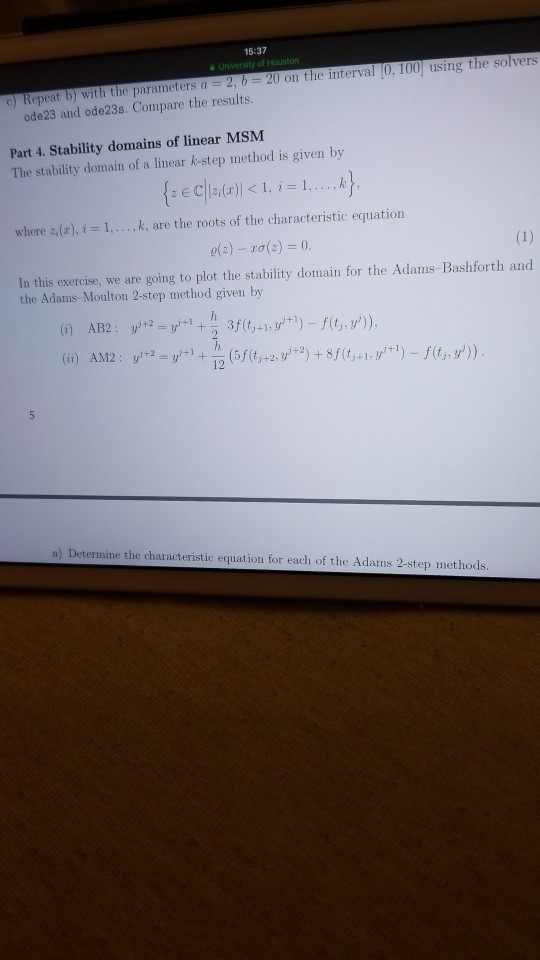 Solved 15:37 sity of Houston c) Repeat b) with the | Chegg.com