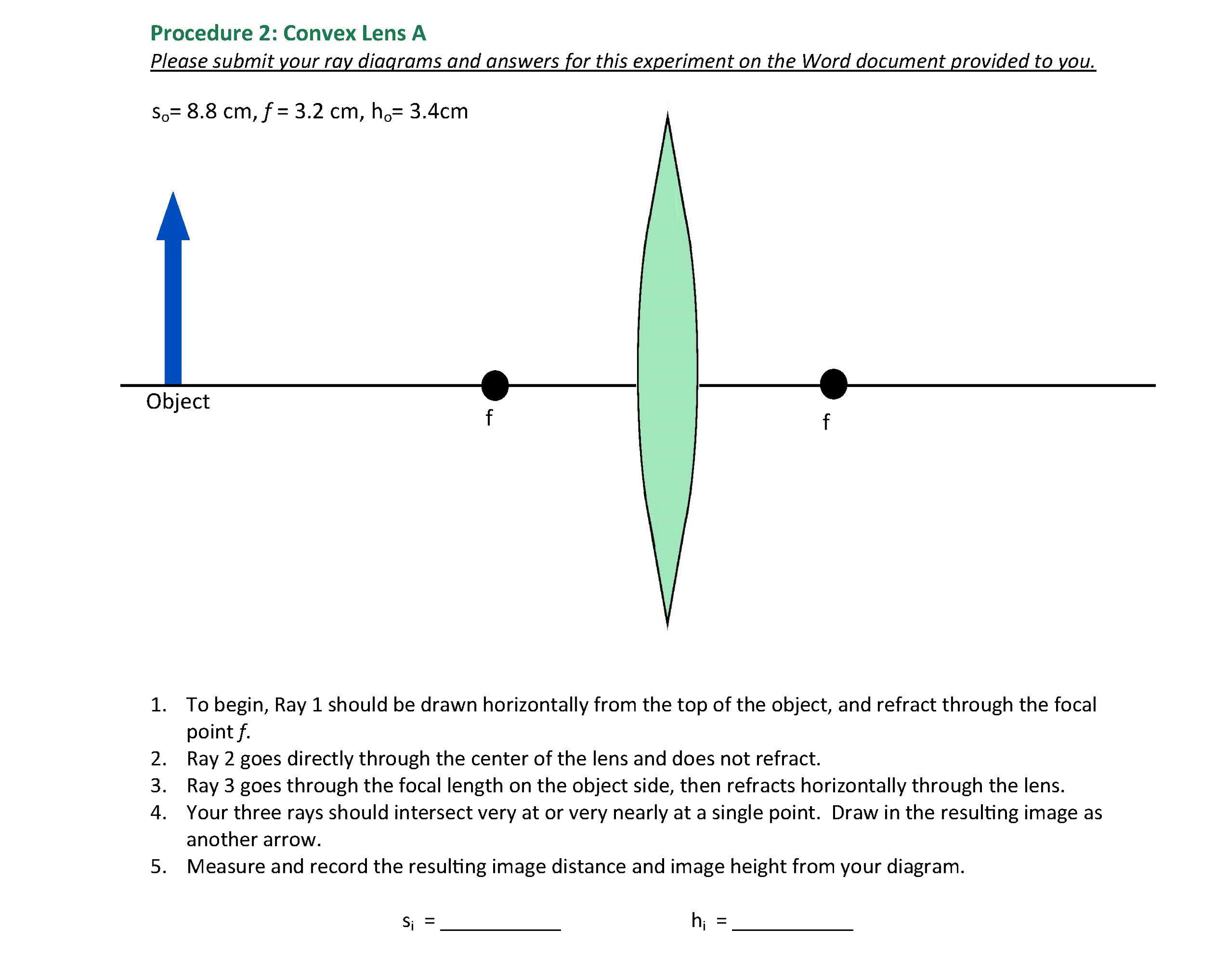 Solved Experiment 1 Ray Diagrams To complete this lab, you