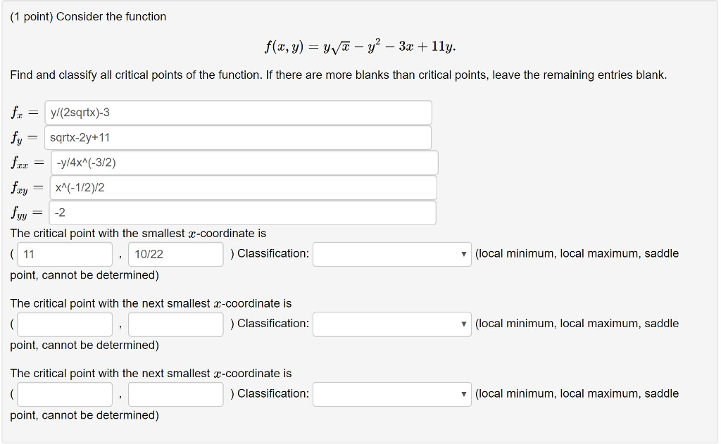 solved-1-point-consider-the-function-find-and-classify-all-chegg