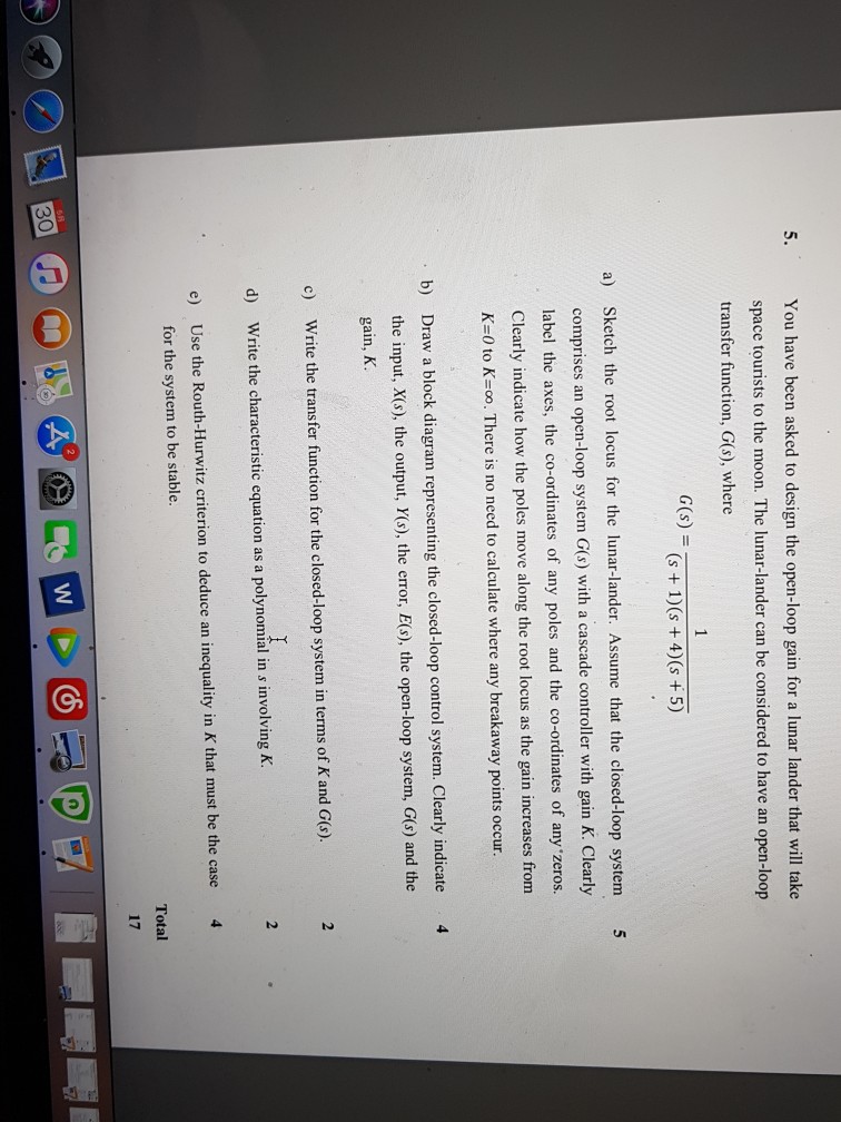 Solved 5. You have been asked to design the open-loop gain | Chegg.com