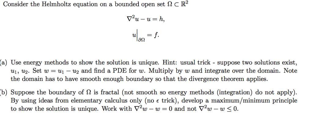 Consider the Helmholtz equation on a bounded open set | Chegg.com