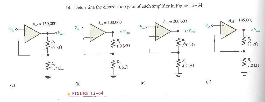 Solved Determine The Closed-loop Gain Of Each Amplifier In | Chegg.com