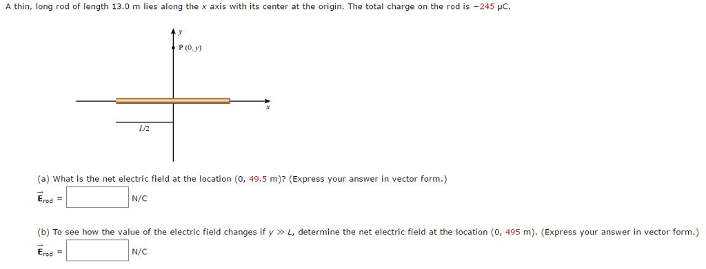 Solved A thin, long rod of length 13.0 m lies along the x | Chegg.com