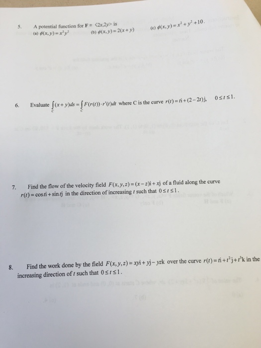 Solved A potential function for F = is phi(x, y) = | Chegg.com