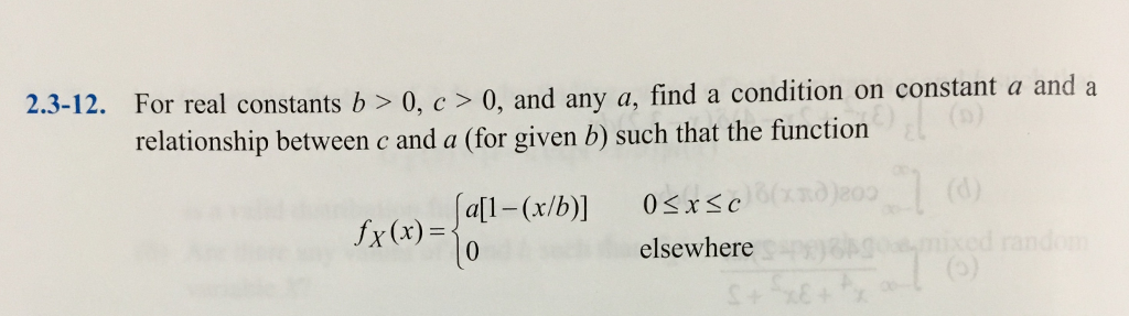 Solved 2.3-12. For Real Constants B > 0, C> 0, And Any A, | Chegg.com