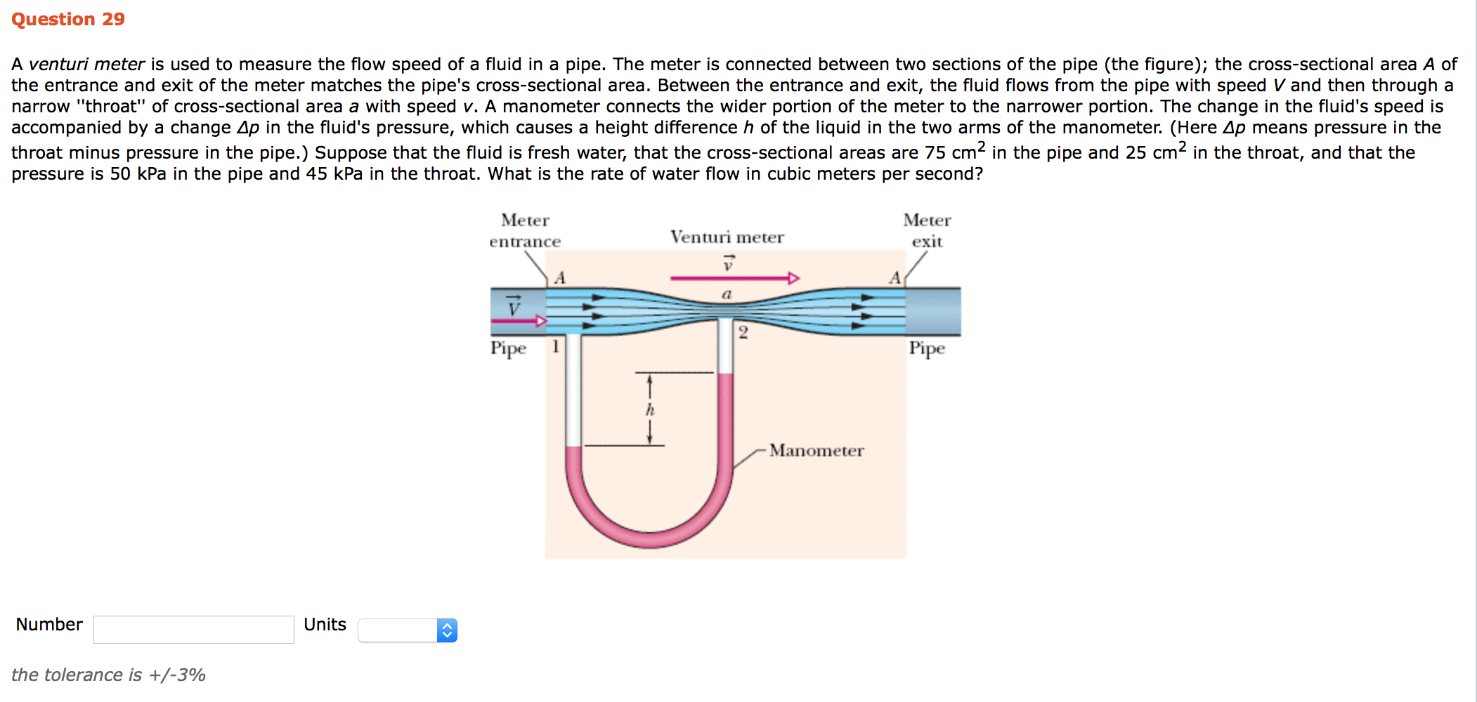 Solved A venturi meter is used to measure the flow speed of
