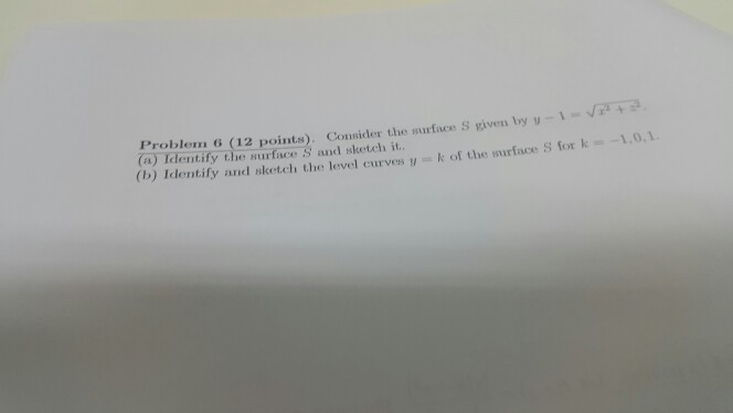 Solved Roblem 6 (12 Points). Consider The Aurface S Given By | Chegg.com