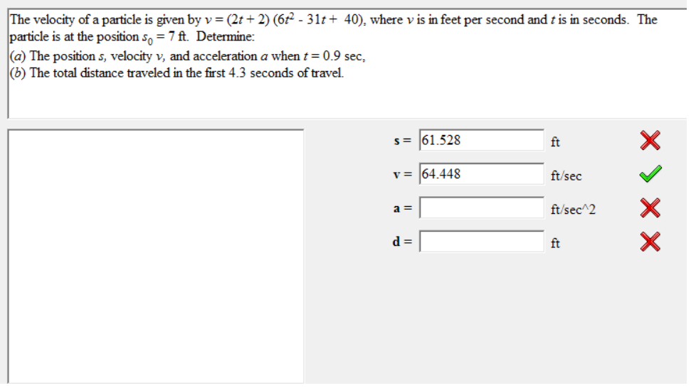 Solved The Velocity Of A Particle Is Given By V = (2e+ 2) | Chegg.com