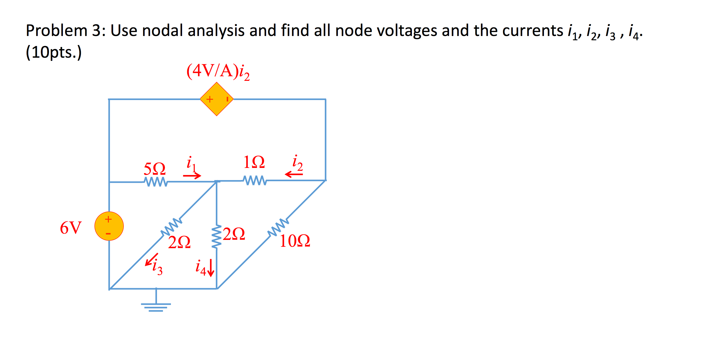 Solved Use nodal analysis and find all node voltages and the | Chegg.com