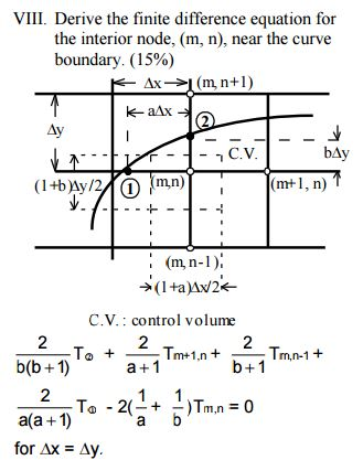 Solved VIII. Derive the finite difference equation for the | Chegg.com