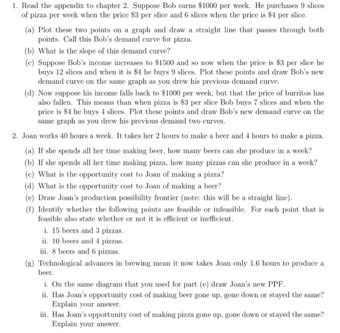 Solved Read the appendix to chapter 2. Suppose Bob earns | Chegg.com