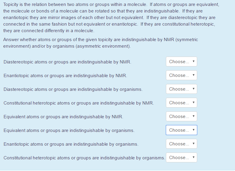Solved Topicity is the relation between two atoms or groups | Chegg.com