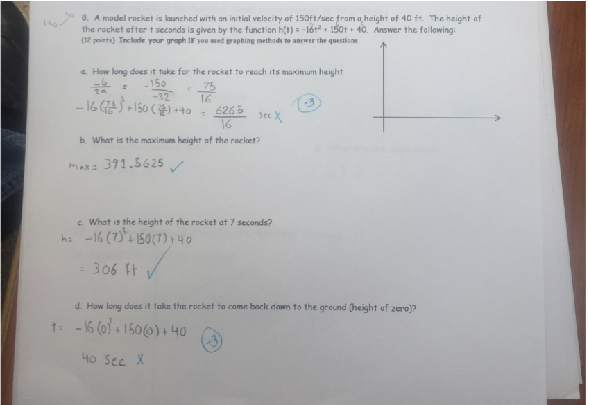Solved 8. A model rocket is launched with an initial