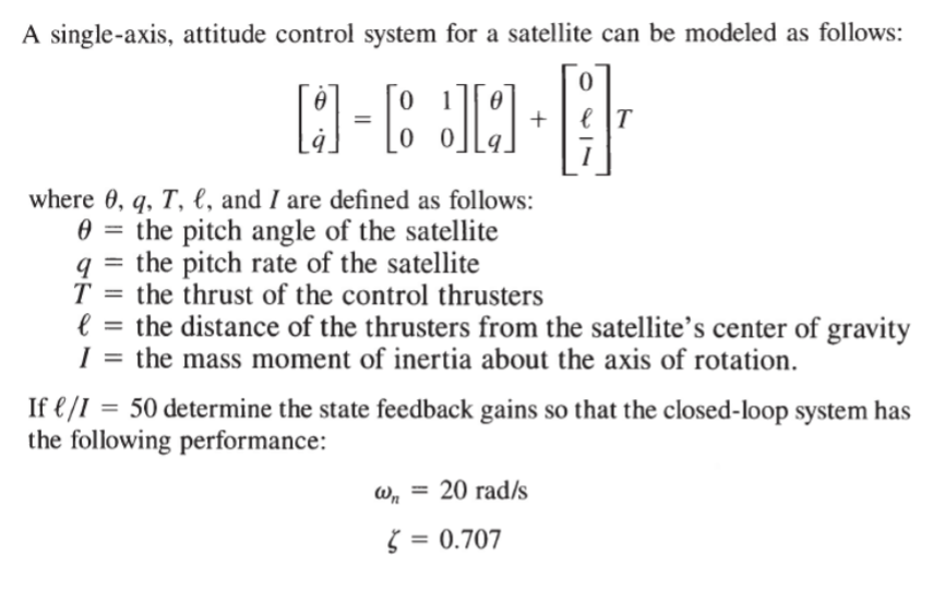 Solved A single-axis, attitude control system for a | Chegg.com