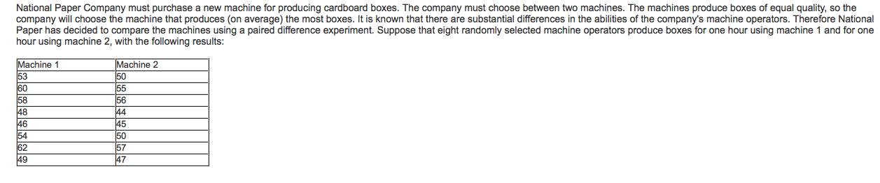 Solved National Paper Company must purchase a new machine | Chegg.com