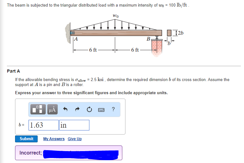 Solved The Beam Is Subjected To The Triangular Distributed