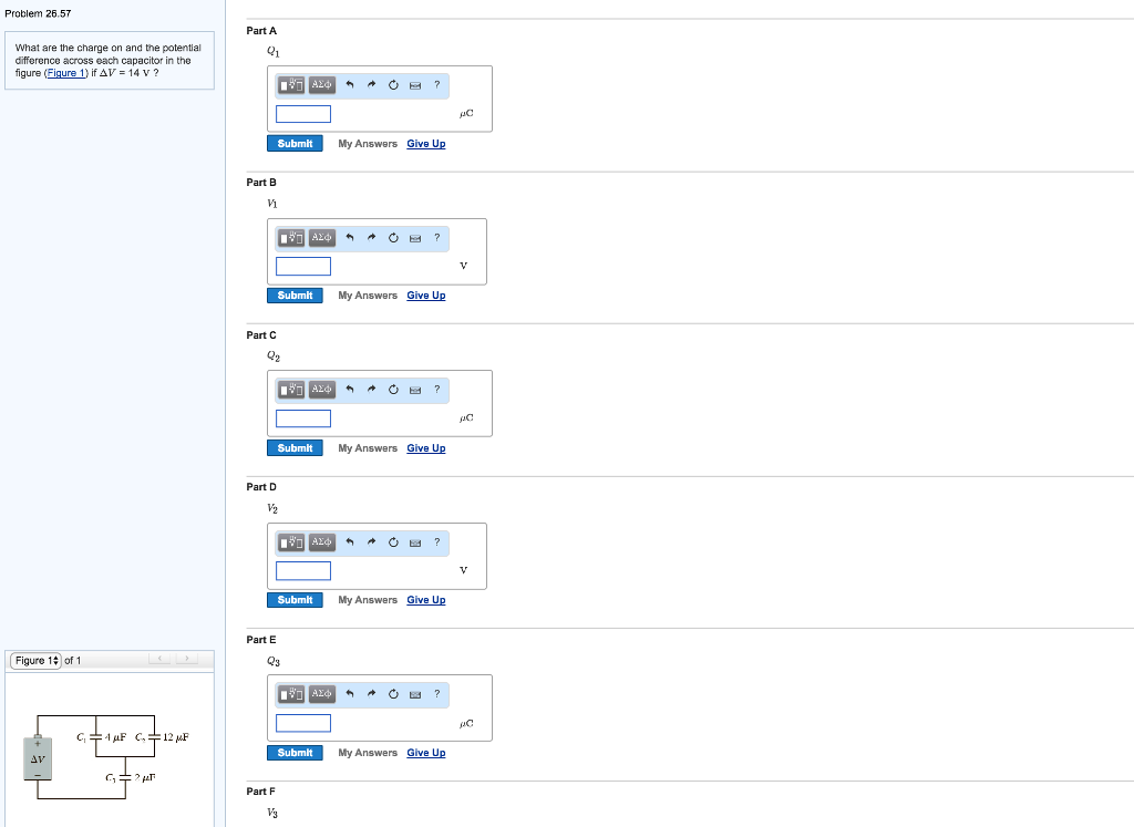 Solved Problem 26.57 Part A What are the charge on and the | Chegg.com