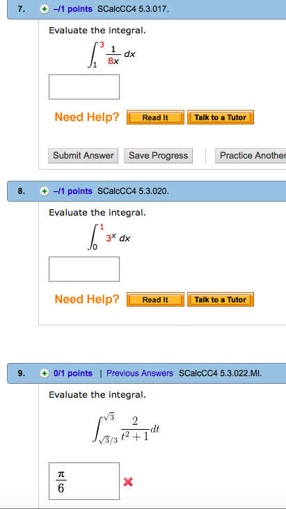 evaluate integration dx x 3 1