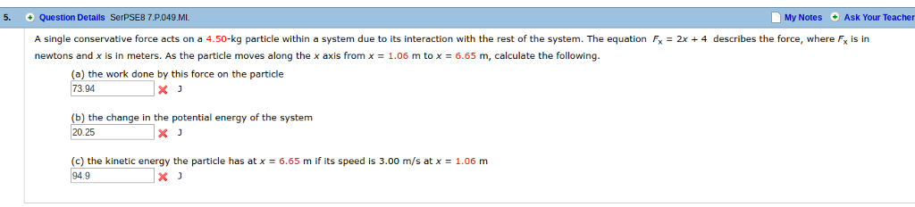 Solved 5. Question Details SerPSE8 7.P.049.MI My Notes Ask | Chegg.com