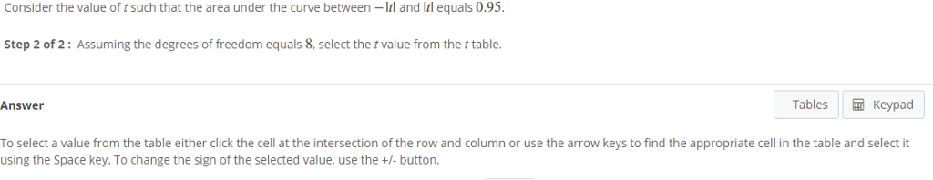 Solved Consider the value of t such that the area under the | Chegg.com