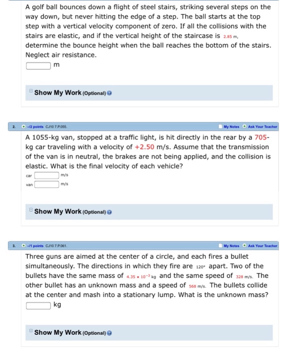 Solved A golf ball bounces down a flight of steel stairs,