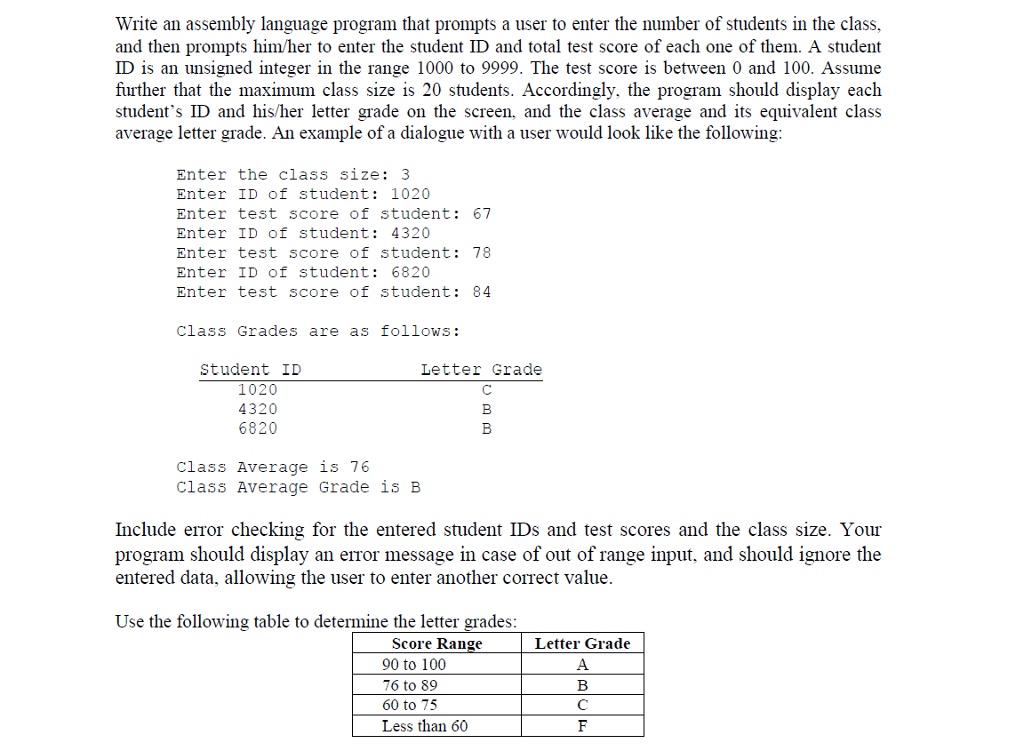 Write An Assembly Language Program That Prompts A Chegg Com