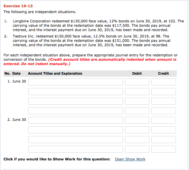 Solved Exercise 10-13 The following are independent | Chegg.com