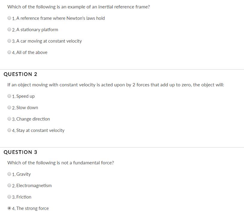 Solved Which of the following is an example of an inertial | Chegg.com