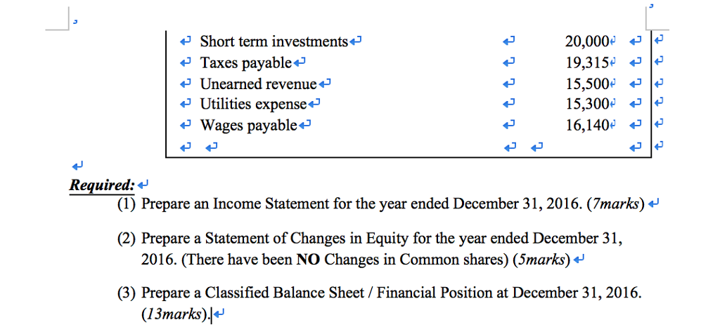 Solved B) Utilities Expense J Question #3(25 Marks) 4 The | Chegg.com