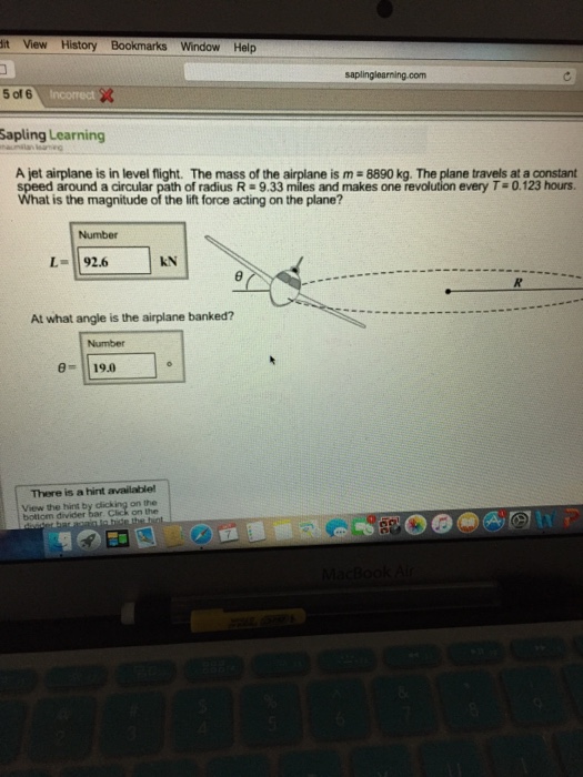 Solved A jet airplane is in level flight. The mass of the