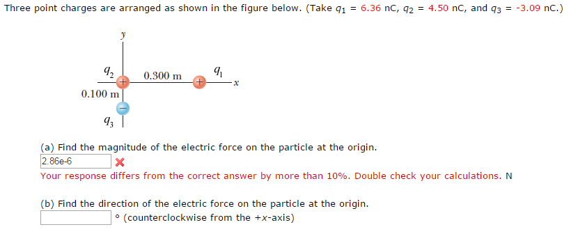 Solved Three point charges are arranged as shown in the | Chegg.com