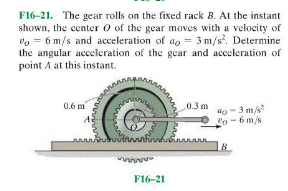 Solved The gear rolls on (he fixed rack B. At the instant | Chegg.com