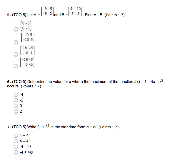 Solved Let A = [-9 -5 5 -2] And B =[9 -5 10 3]. Find A - | Chegg.com