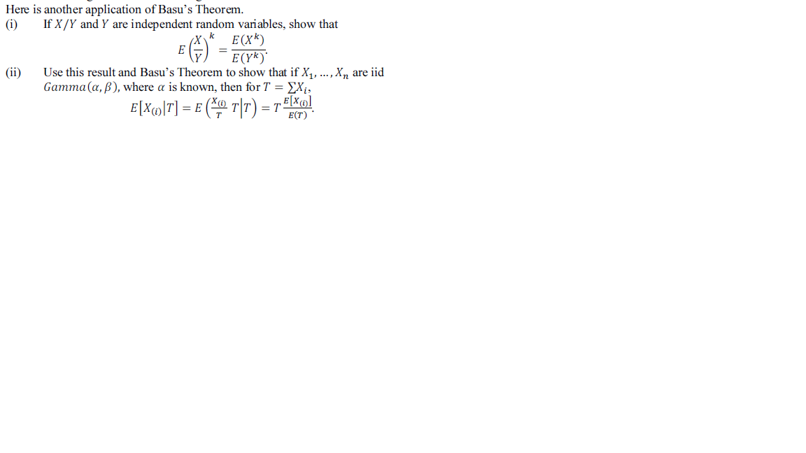 Here is another application of Basil's Theorem. If | Chegg.com