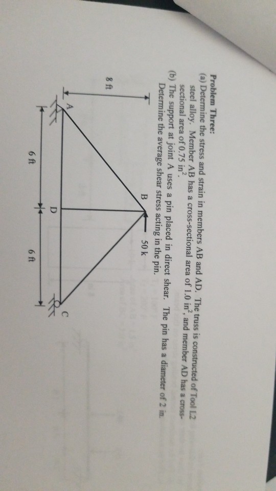 Solved Problem Three: (a) Determine the stress and strain in | Chegg.com