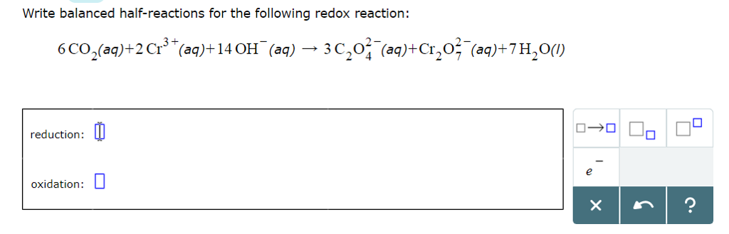 Solved Write Balanced Half Reactions For The Following Redox