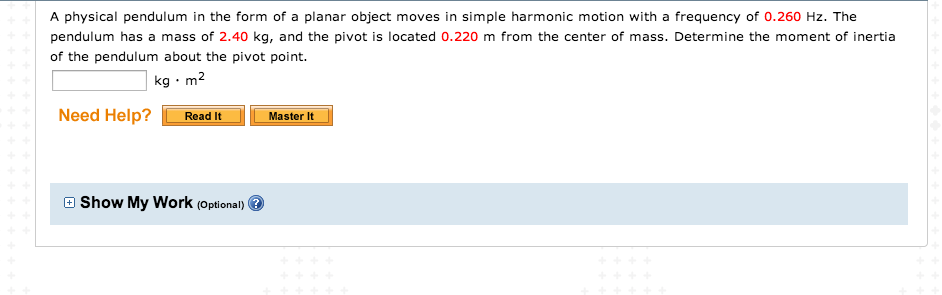 Solved A Physical Pendulum In The Form Of A Planar Object Chegg Com