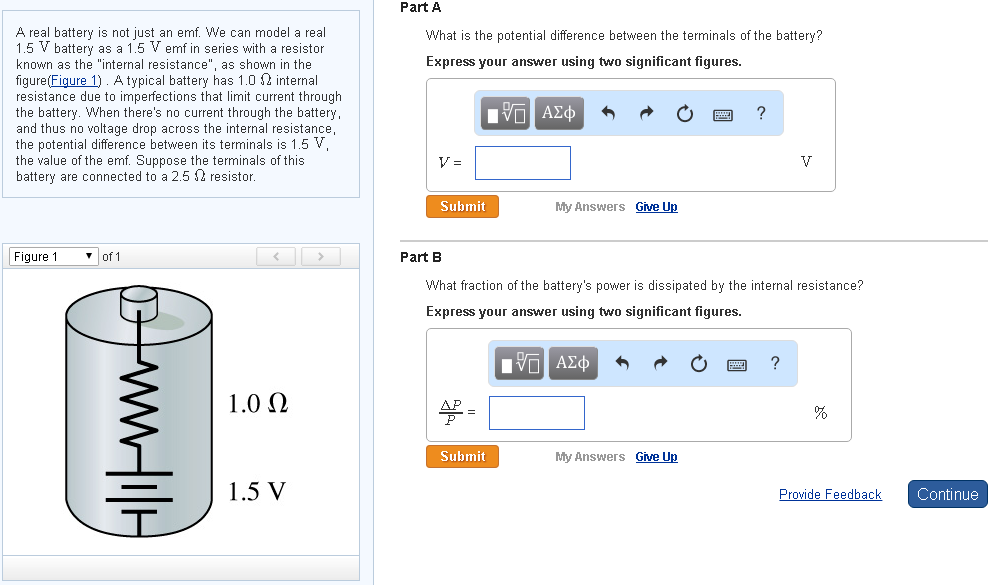 Solved A real battery is not just an emf. We can model a