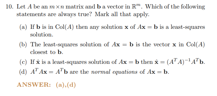 Solved I Don't Understand Why "a" And "b" Are True And Why | Chegg.com