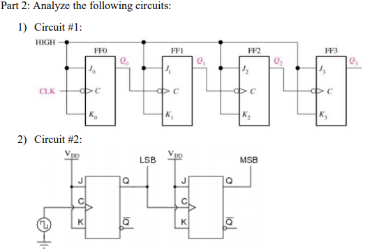 Solved Part 2: Analyze the following circuits: 1) Circuit | Chegg.com